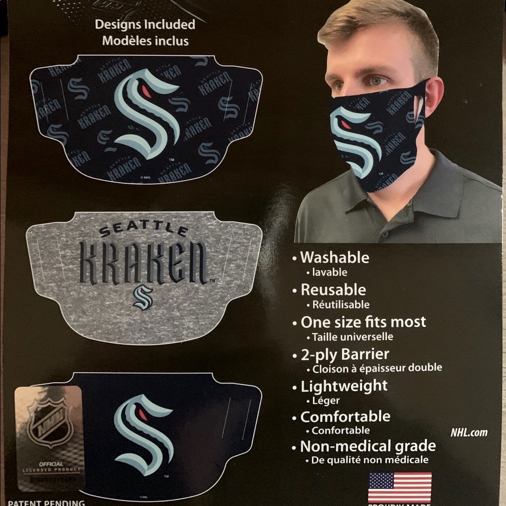 NHL 3-Pack Seattle Kraken 🏒 Face Coverings